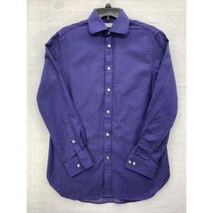 Michael Kors 100% Cotton Button Down Shirt Men's Medium Blue Long Sleeve Textile